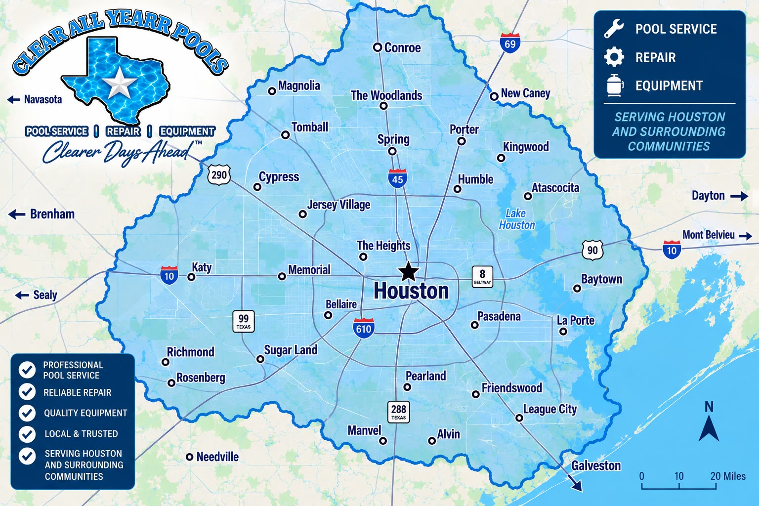 Clear All Year Pools Greater Houston Service Area